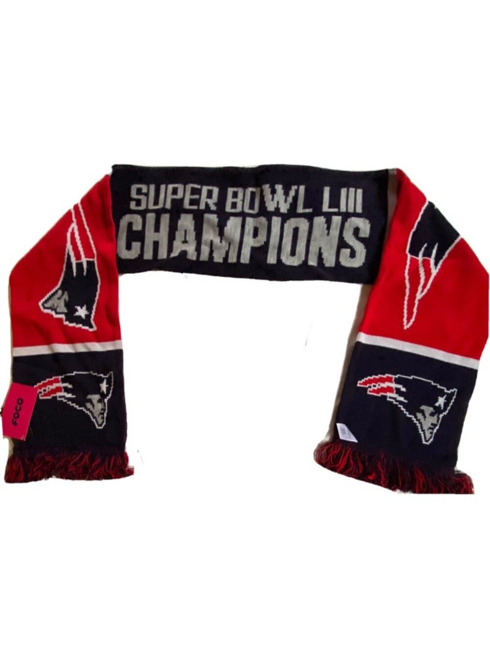 New England Patriots Super Bowl LIII Champions Scarf By FOCO NFL Official NWT